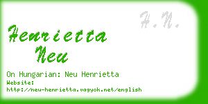 henrietta neu business card